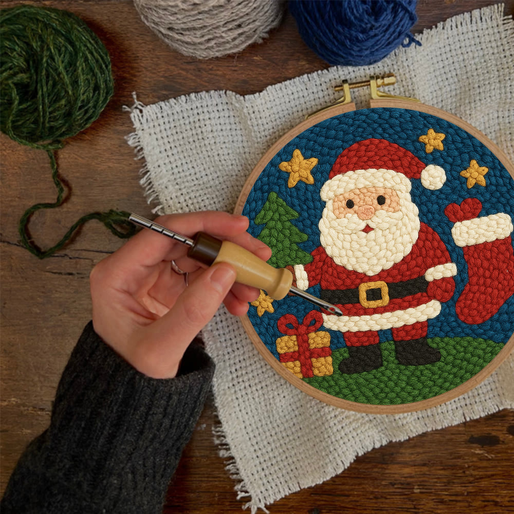 Santa Claus Festive Punch Needle Kit – Novice-friendly Craft Project | Cheerful Holiday Home Focal - image 10