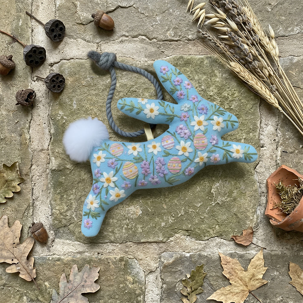 Rubbyoo Rabbit Embroidery Kit - Floral Eggs | Ester Handmade Craft | Nice Hanging Ornament - image 4