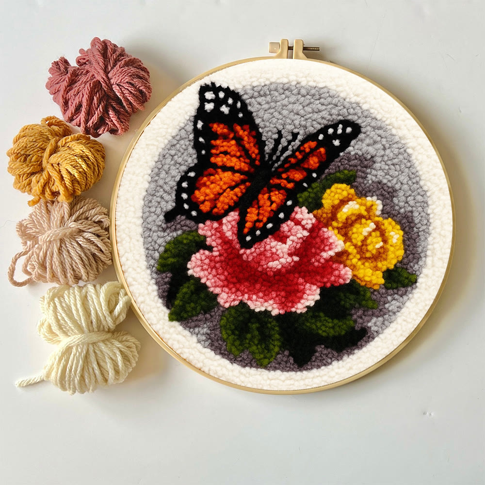 Fascinating Butterfly Punch Needle Kit - Charming Floral Craft | Perfect Handmade Gift For Her - image 4