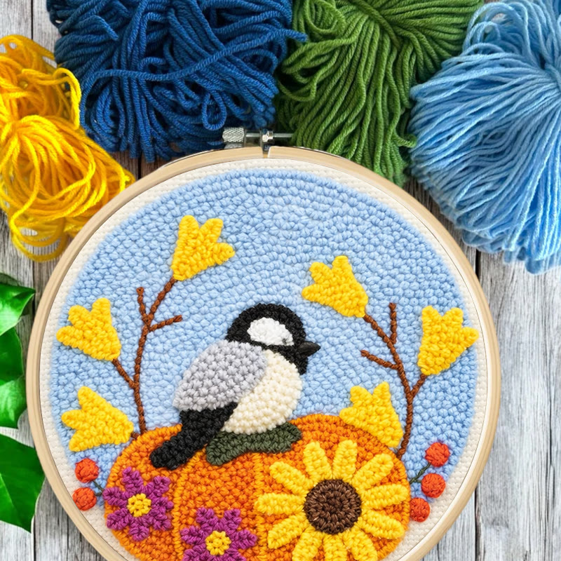 Autumn Pumpkin Bird Punch Needle Kit – Novice-friendly Diy | Seasonal Decor Accent - image 10