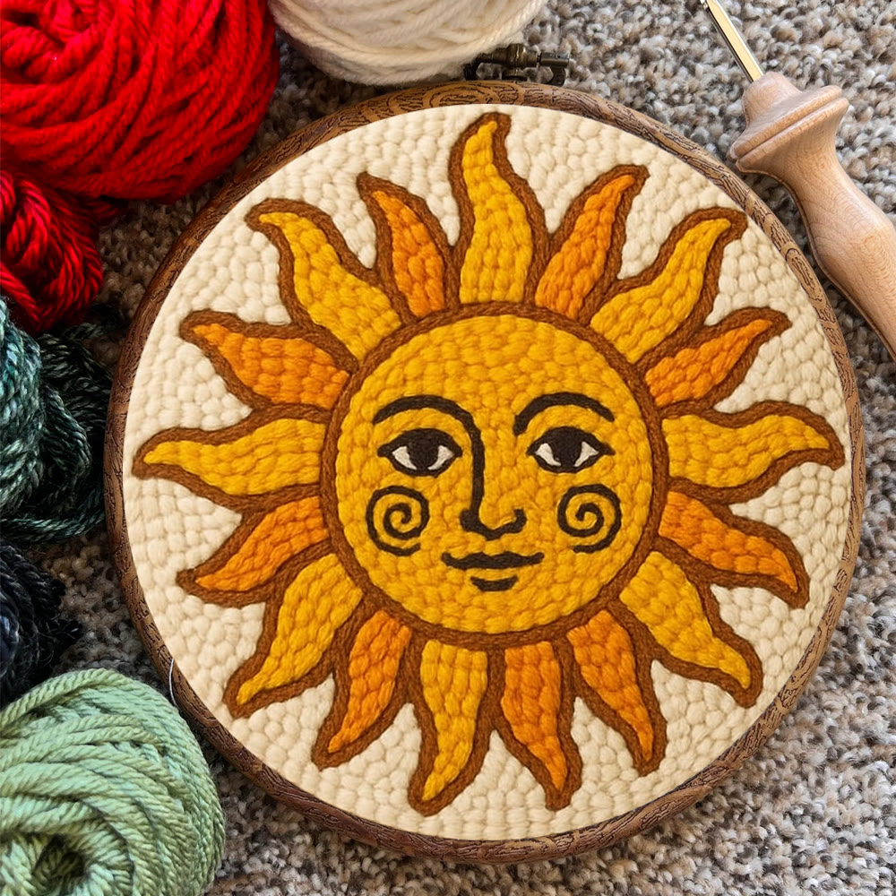 Cheerful Smiling Sun Punch Needle Kit – Playful Gifting Option | Entry-Level Handcraft Project - image 8