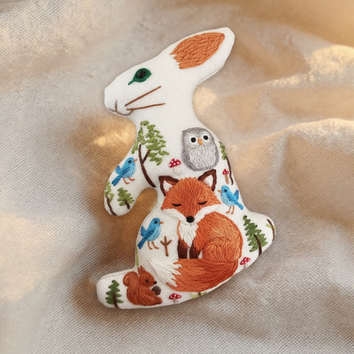 Rubbyoo Rabbit Embroidery Kit - Fox And Owl | Adorable Animal Art | Diy Bag Accessories - image 8