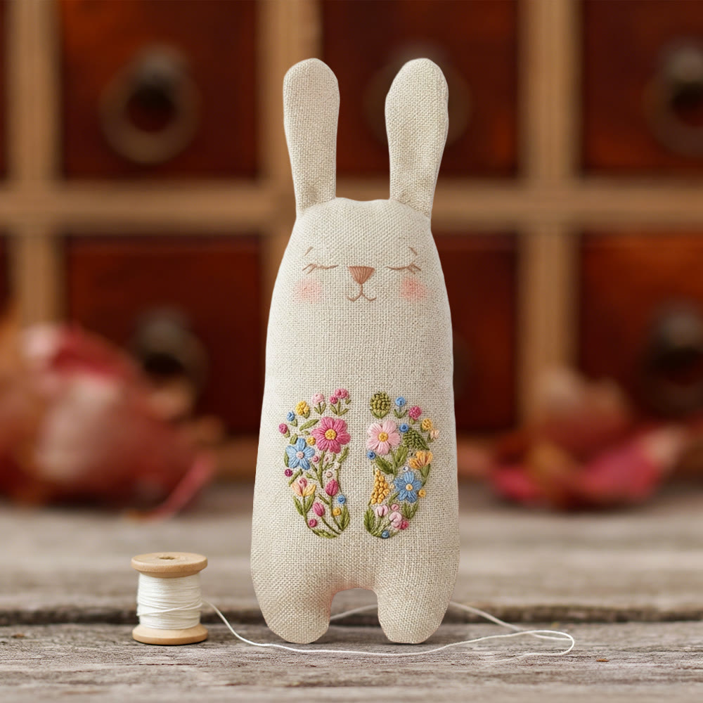 Rubbyoo Bunny Toy Embroidery Kit - Floral Initials Design | Accessible Craft | Personalized Handmade Gift - image 4