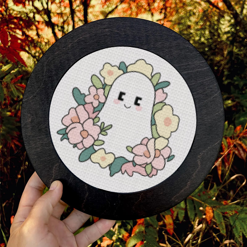 Cross Stitch Kit - Charming Ghost | Unique Floral Craft | Nice For Holiday Ornament - image 9