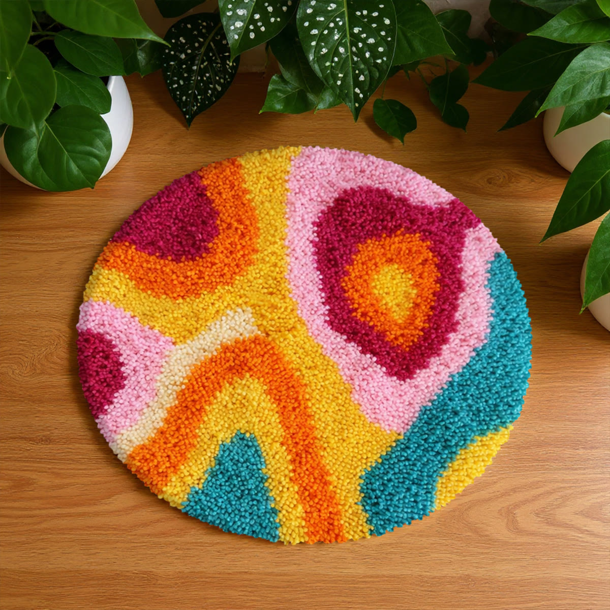 Rubbyoo Latch Hook Rug Kit - Colorful Wave | Handmade Rug Art | Unique Craft Kit For Beginner - 48×48cm - image 8