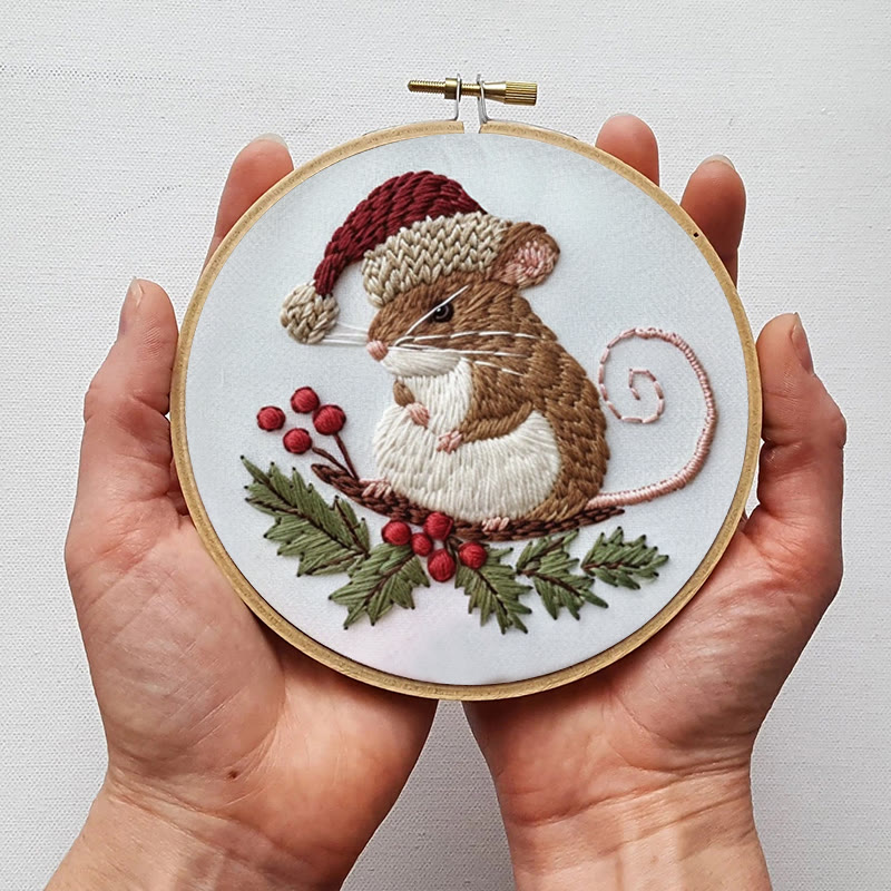 Rubbyoo Embroidery Kit-  Cute Mouse On A Branch - image 4