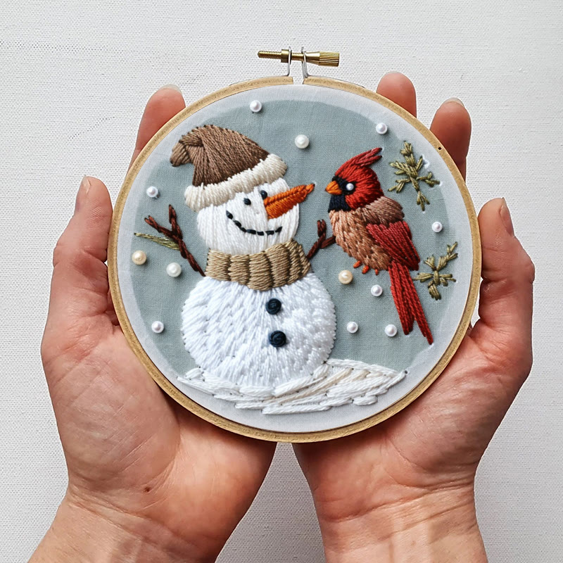 Rubbyoo Embroidery Kit-  Snowman With Bird 2 - image 5