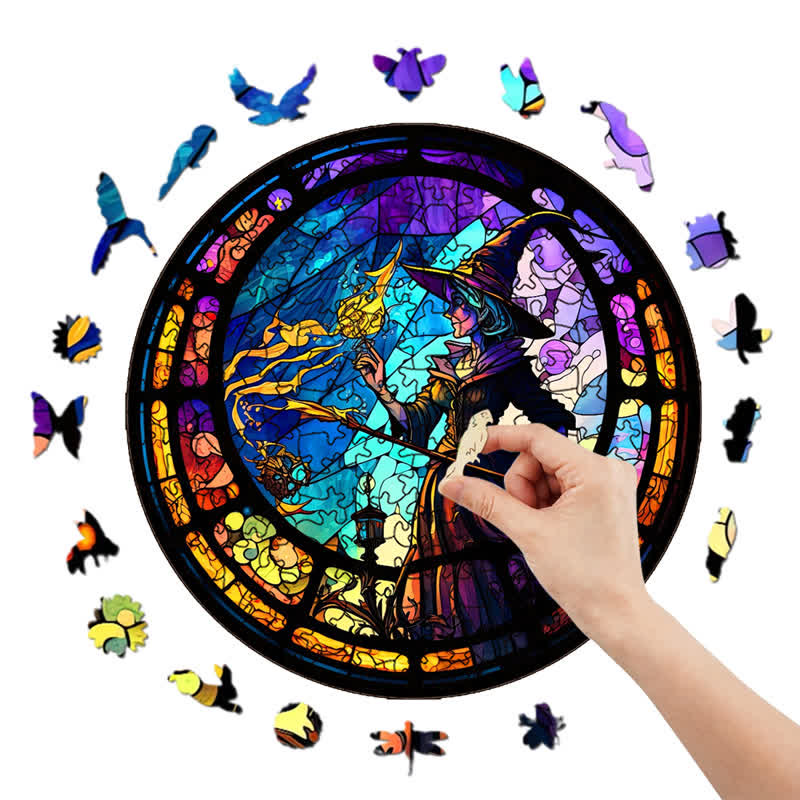 Rubbyoo Elegant Witch With Black Hat - Wooden Jigsaw Puzzle