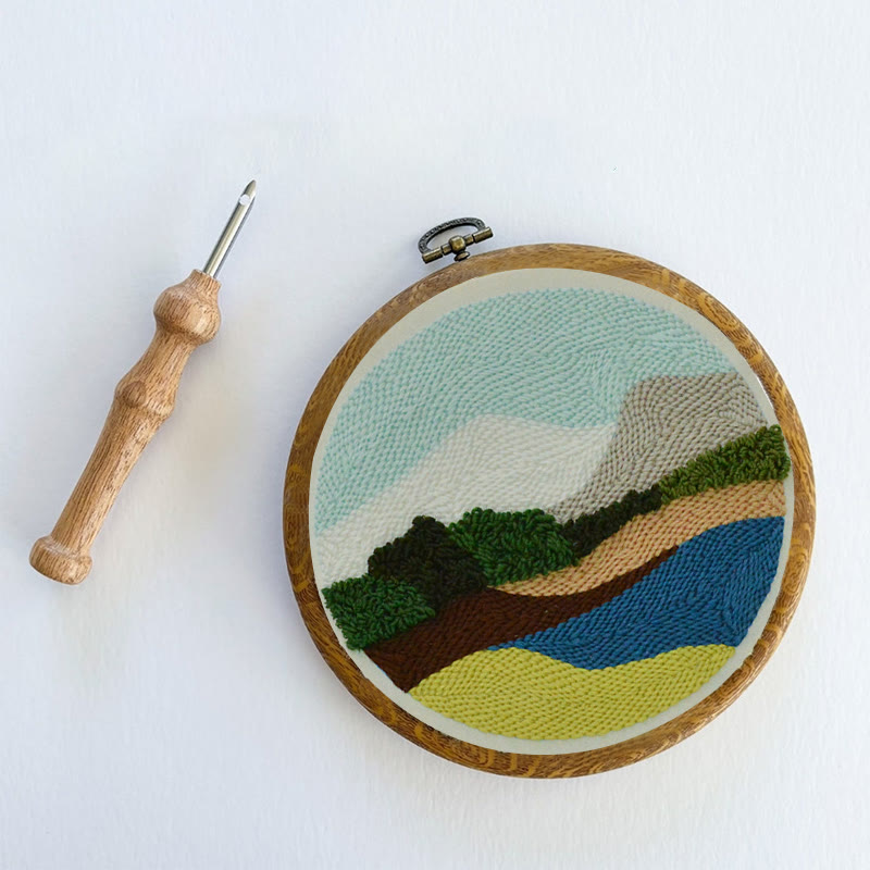 Serene Landscape Punch Needle Kit – Peaceful DIY Project | Relaxing Nature-Inspired Wall Art - image 10