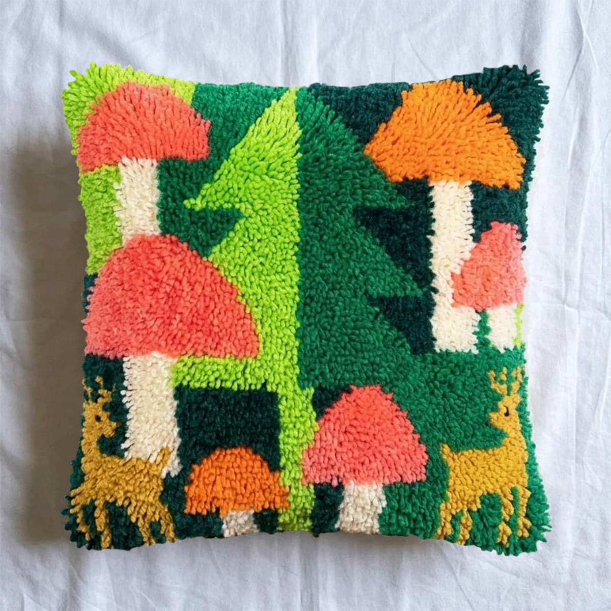 Rubbyoo Latch Hook Pillow Kit - Woodland Mushroom | Diy Sofa Decorative Pillows | Handmade Home Ornament - image 6