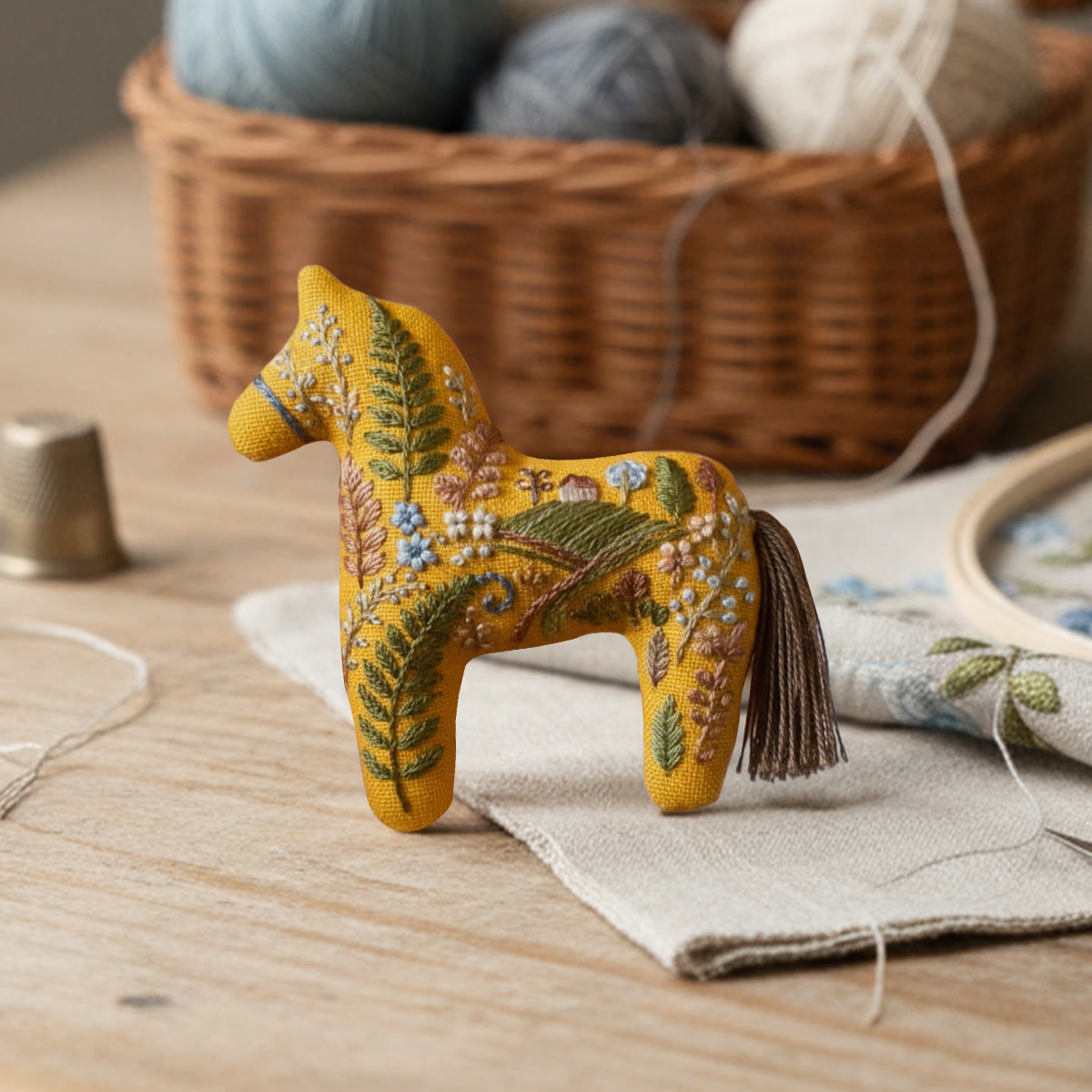 Rubbyoo Horse Embroidery Kit - Village Forest | Diy Hanging Art | Perfect For Handmade Lovers - image 5