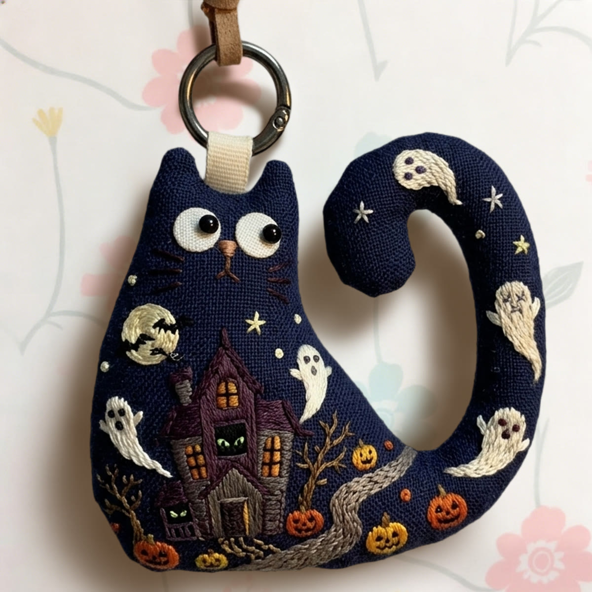 Rubbyoo Cat Embroidery Kit - Haunted House | Unique Handmade Keepsake | Creepy Cute Bag Charm - image 7