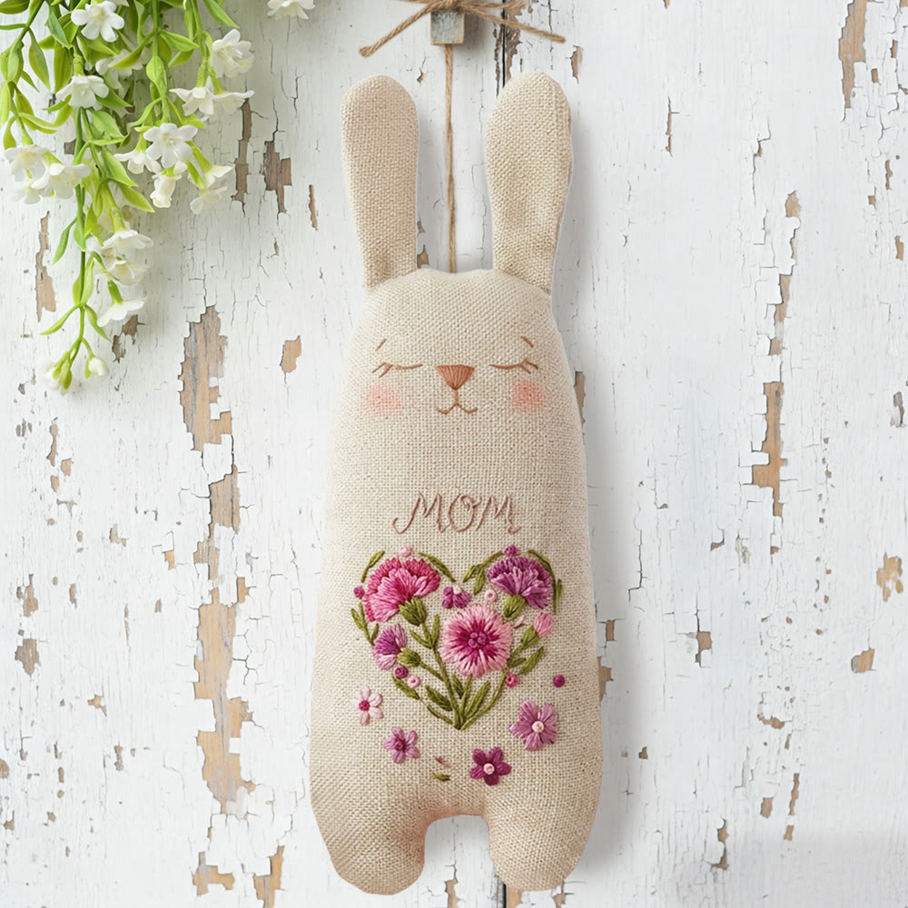 Rubbyoo Bunny Toy Embroidery Kit - Carnation Heart For Mom | Relaxing Craft | Top Gifting Choice For Her - image 5