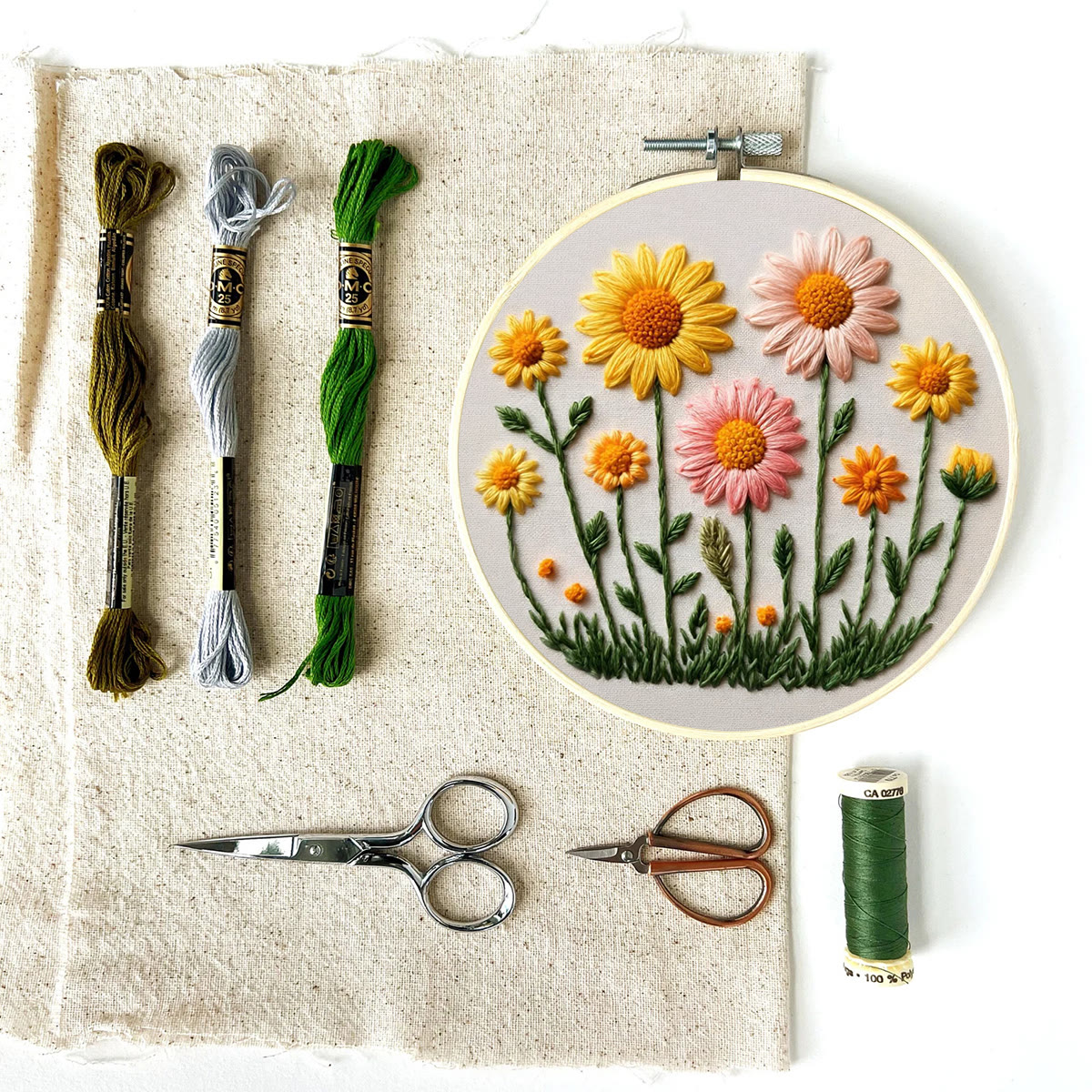 Rubbyoo Embroidery Kit - Pastel Daisy Meadow | Newbie Ready Project | Delightful Gift Pick - image 12