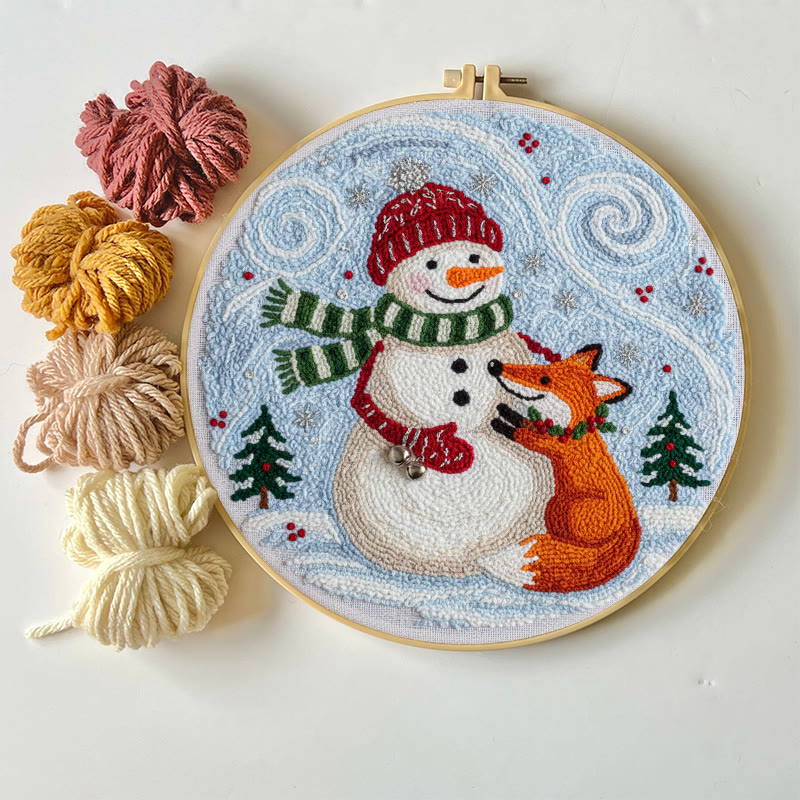 Christmas Forest Punch Needle Kit - Winter Animal Art | Nice Holiday Decor - image 3