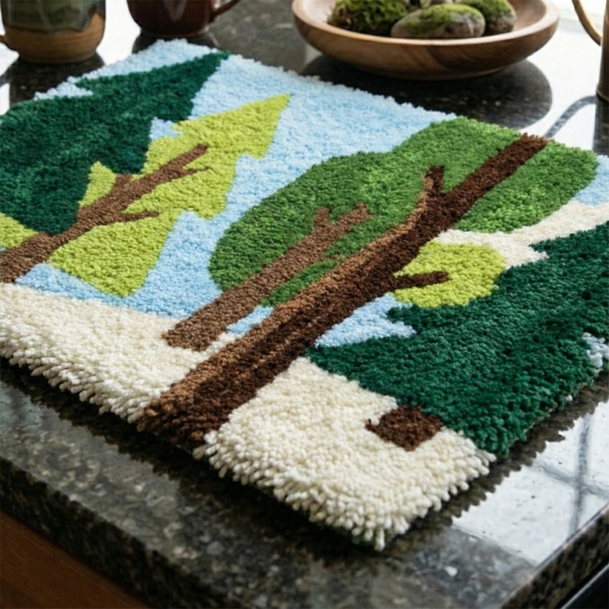 Rubbyoo Latch Hook Rug Kit - Forest Scene | Bedroom Decorative Rug | New Home Gift - image 5