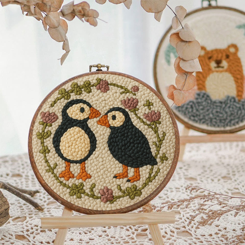 Little Penguins Punch Needle Kit - Diy Animal Handicraft  | Easy Needle Artwork - image 10