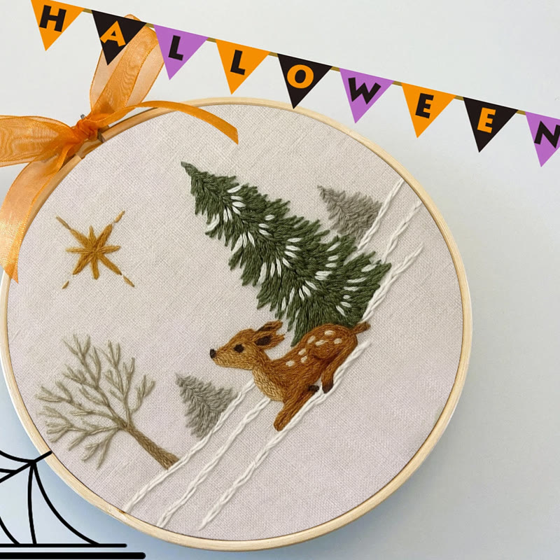 Rubbyoo Embroidery Kit - Deer In The Snow | Christmas Handmade Artwork | Perfect Gift For Home Decor - image 5