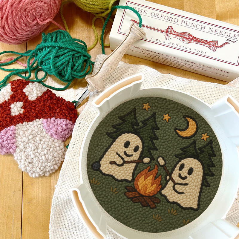 Campfire Ghost Punch Needle Kit - Spooky Halloween Coaster | Beginner Friendly Craft  - image 9