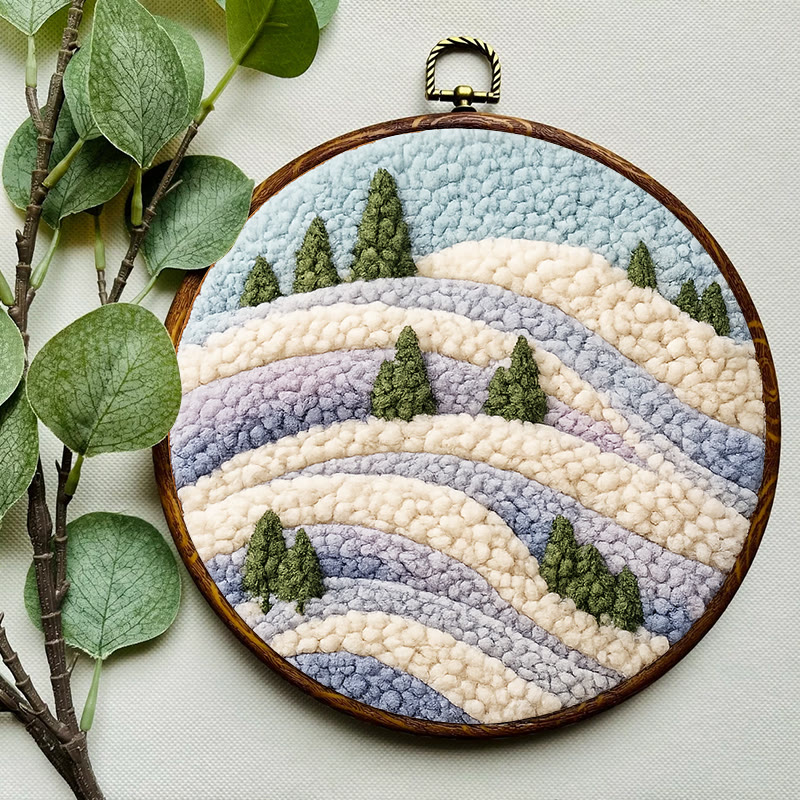 Snowy Ridge Pine Punch Needle Kit - Gentle Diy Experience | Serene Home Find - image 10