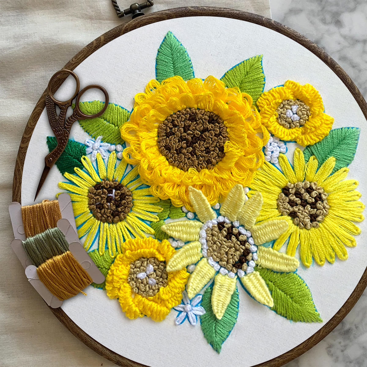 Rubbyoo Embroidery Kit-  Sunflower Starter Kit For Craft Lover - image 7