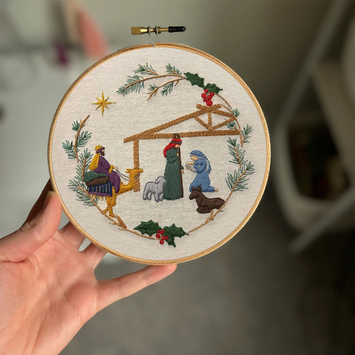 Rubbyoo Embroidery Kit - Christmas Nativity | Diy Christmas Wall Decor | Easy Needlework For Beginner - image 9