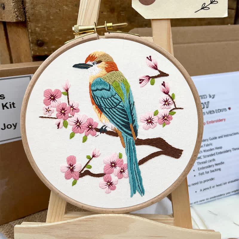 Rubbyoo Embroidery Kit - Birds On Plum Blossom Branch - image 4