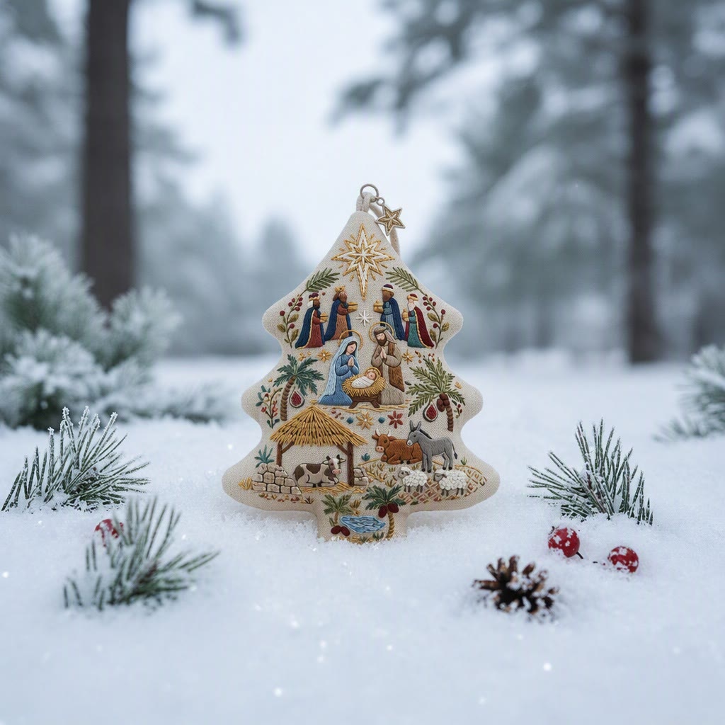 Rubbyoo Tree-shaped Embroidery Kit - The Birth Of Jesus | Ideal Religious Christmas Accent | Christian Nativity Scene Craft - image 10