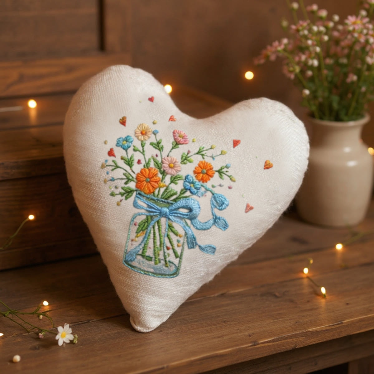 Rubbyoo Heart Embroidery Kit - Glass Vase Bouquet Mini Hearts | Refined Stitchwork Craft | Top Choice For Gifting - image 7