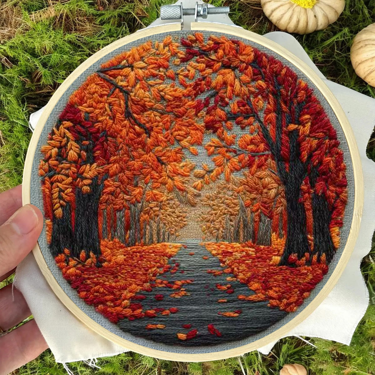 Rubbyoo Embroidery Kit - Autumn View | Nature Needle Art | Handmade Desk Decor - image 6