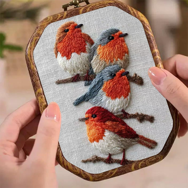 Rubbyoo Embroidery Kit - Robin Birds | Diy Animal Craft | Gifts For Bird Lovers - image 6