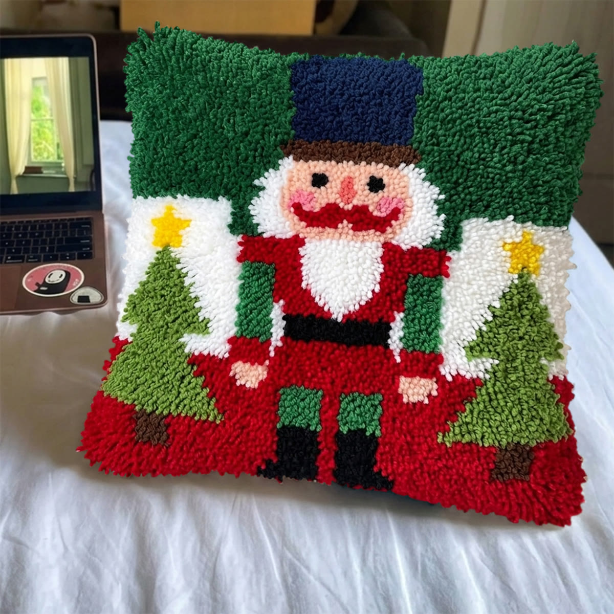 Rubbyoo Latch Hook Pillow Kit - Whimsical Nutcracker | Christmas Holiday Gift | Easy For Handmade Starters - image 5