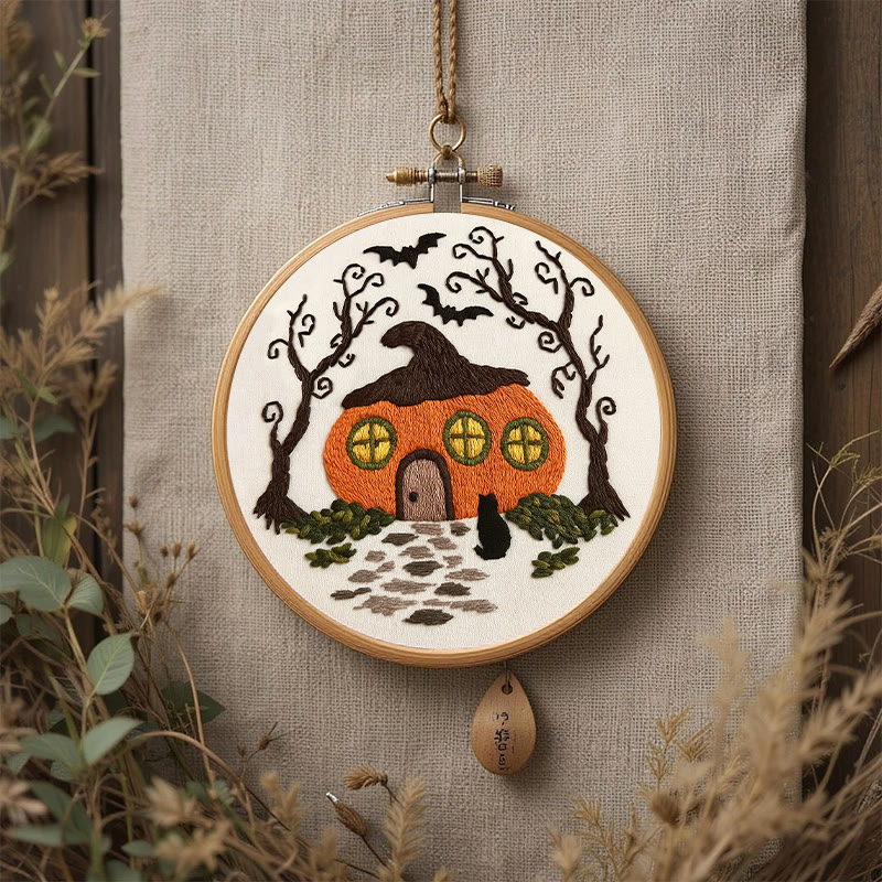 Rubbyoo Embroidery Kit - Mysterious Pumpkin House | Handmade Gifts For Helloween | Spooky Sewing Craft   - image 7