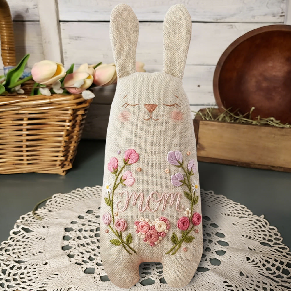 Rubbyoo Bunny Toy Embroidery Kit - Love For Mom | Unique Floral Art | Sewing Bunny Dolls - image 5