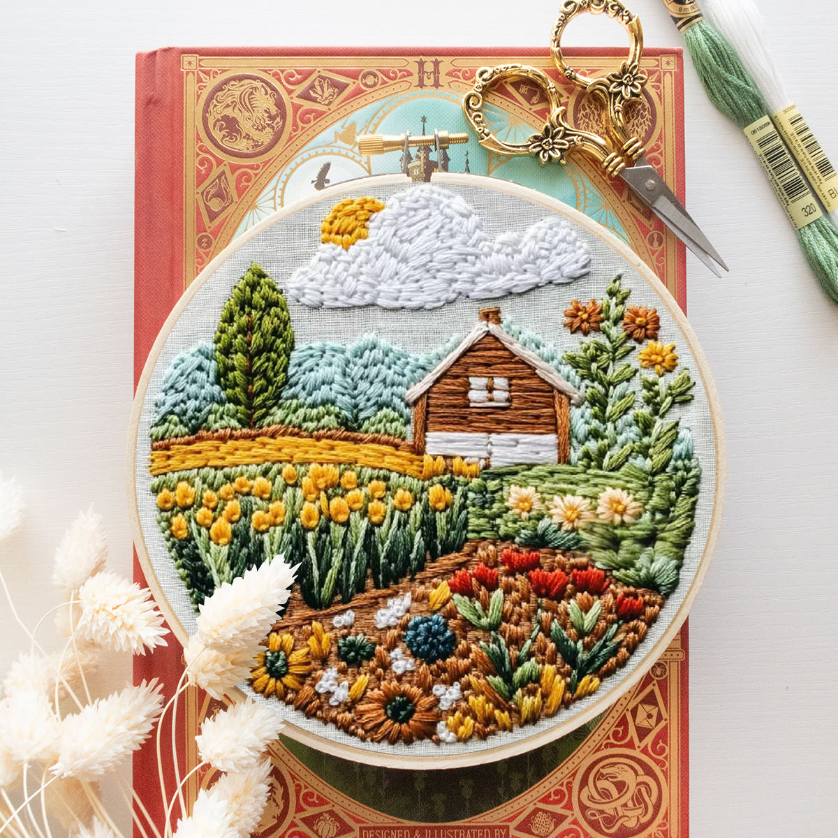 Rubbyoo Embroidery Kit - Pastoral Scenery | Diy Landscape Craft | Easy Art Hoop Kit  - image 10