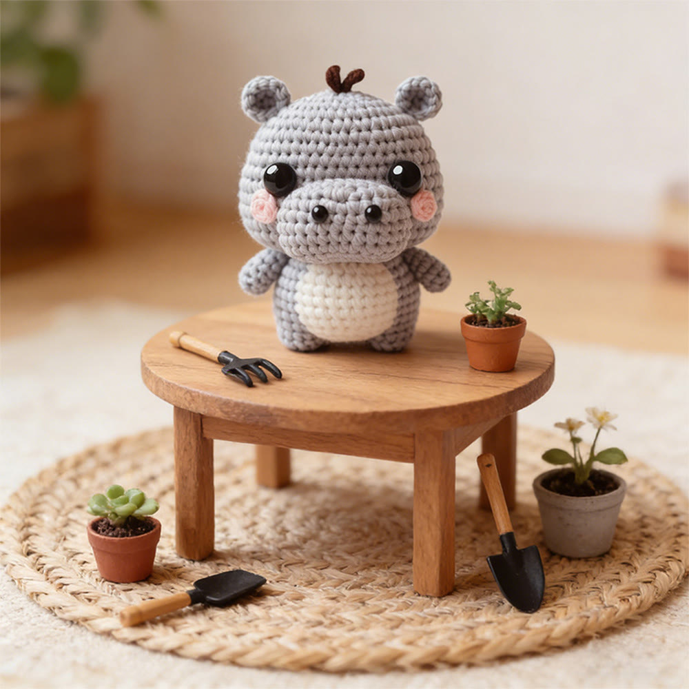 Diy Handmade Little Hippo Crochet Kit - Adorable Animal Doll | Perfect Bag Hanging Decor  - image 8