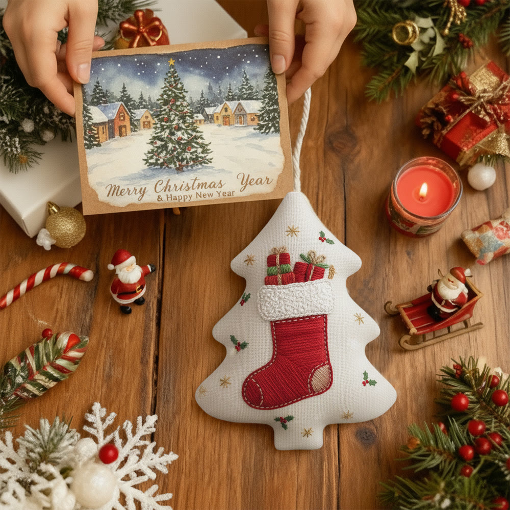 Rubbyoo Tree-shaped Embroidery Kit - Surprising Socks | Diy Hoop Art | Perfect Christmas Gift - image 5