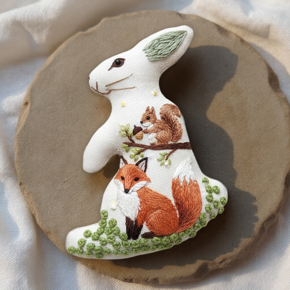 Rubbyoo Rabbit Embroidery Kit - Squirrel And Fox | Animal Stitch Craft | Unique Handmade Art - image 10