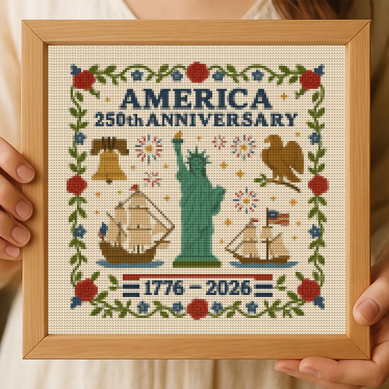 Cross Stitch Kit - Us 250th Anniversary | Diy Handmade Craft | Unique Needlework Collection - image 7