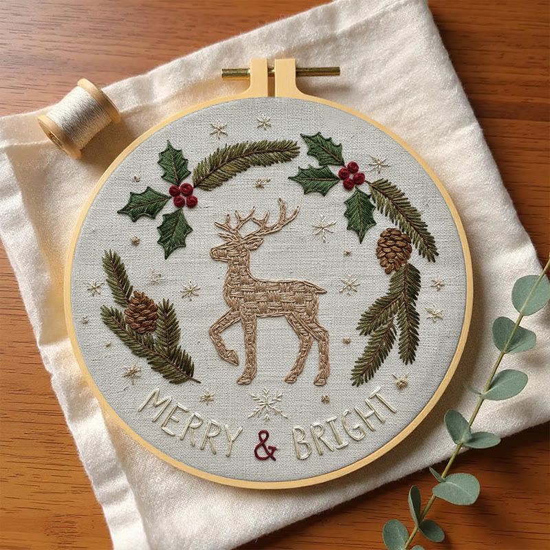 Rubbyoo Embroidery Kit - Holly Reindeer | Home Hanging Ornament | Needle Holiday Gift  - image 4