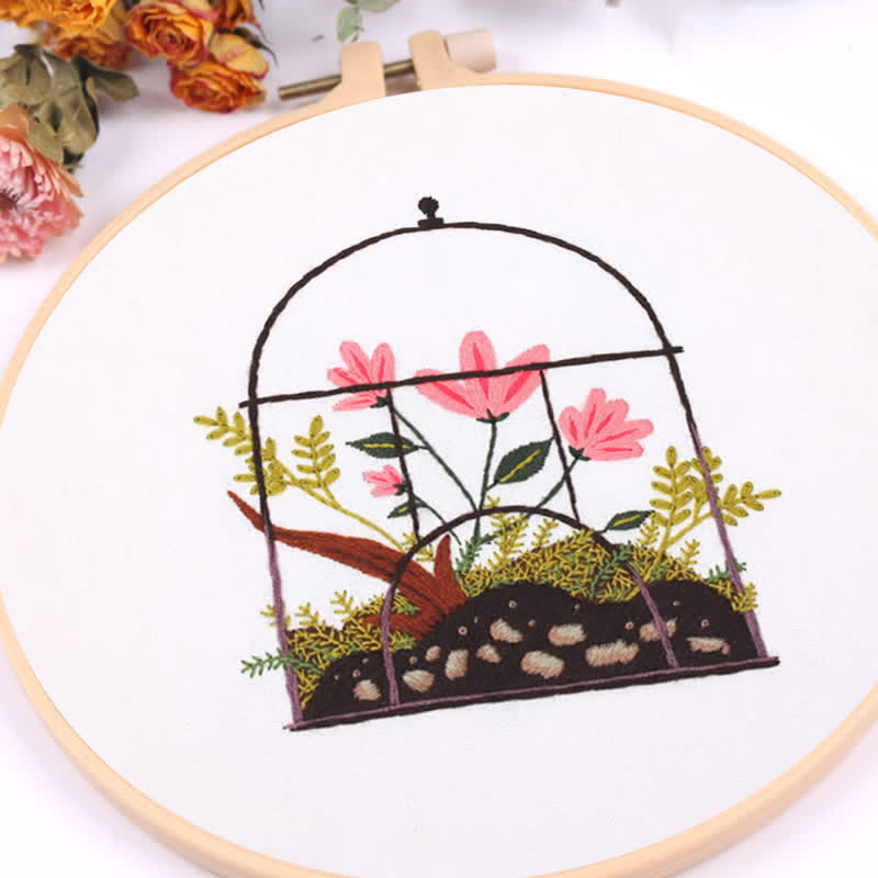Rubbyoo Embroidery Kit - Flowers And Plants In Cage - image 8