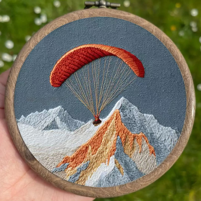 Rubbyoo Embroidery Kit - Mountain Paragliding Adventure | Beginner-friendly DIY Craft | Gift-ready Adventure-themed Kit - image 6