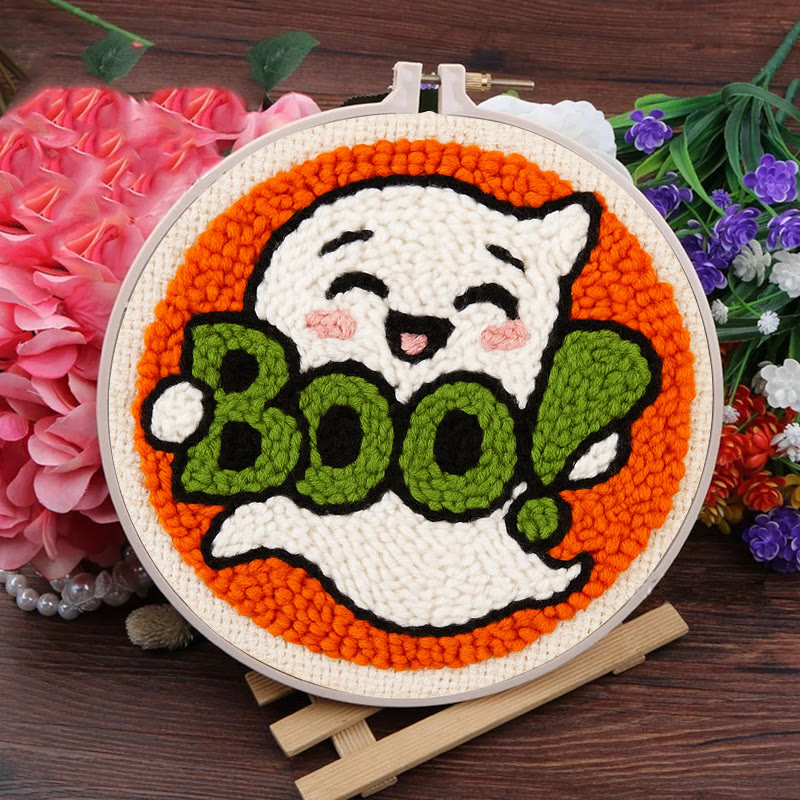 Boo Ghost Punch Needle Kit - Creative Yarn Craft |  Special Desk Decoration - image 5