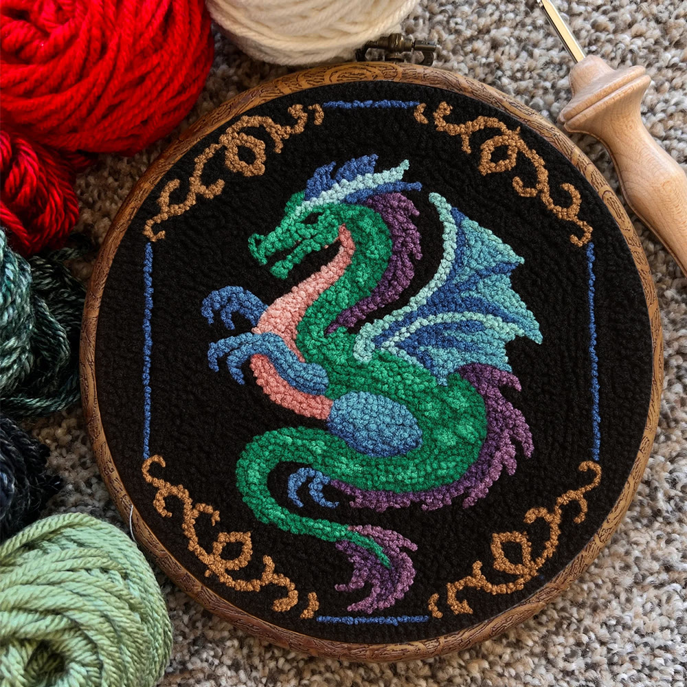 Mythical Dragon Punch Needle Kit - Artisan-crafted Art | Exotic Handcraft Item - image 5