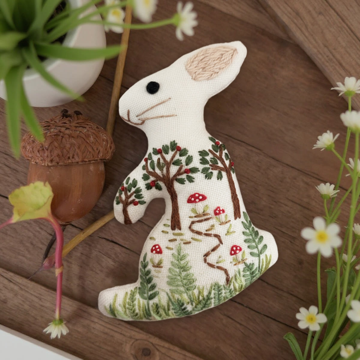 Rubbyoo Rabbit Embroidery Kit - Spring Forest | Beginner Handmade Design | Unique Birthday Gift - image 5