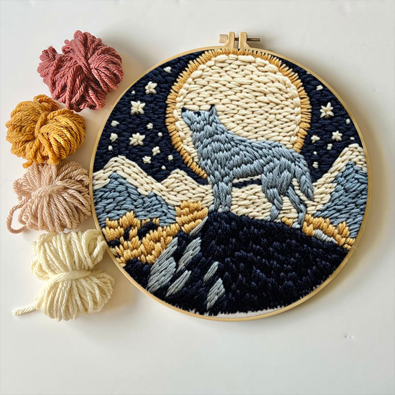Wolf And Moon Punch Needle Kit - Unique Needle Artwork | Perfect Wall Hanging - image 5