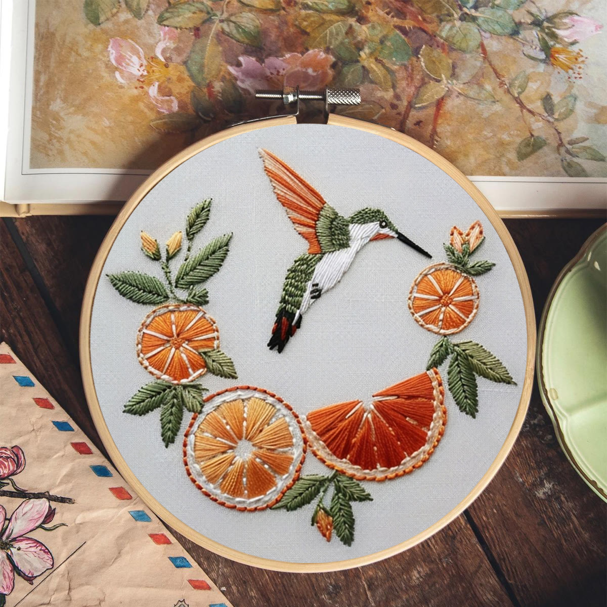 Rubbyoo Embroidery Kit-   Orange Hummingbird - image 8