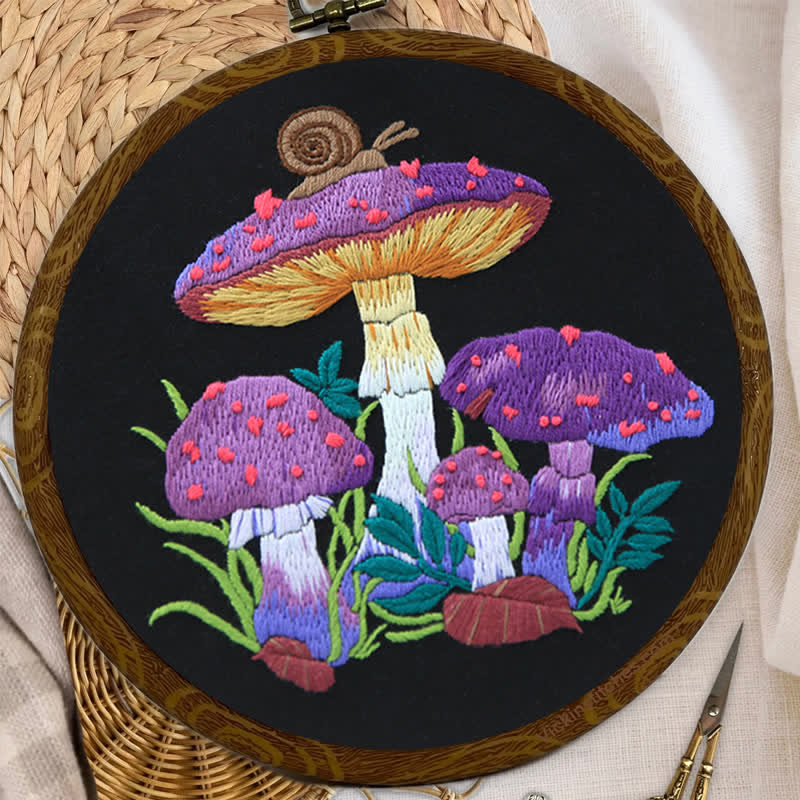 Rubbyoo Embroidery Kit -  Purple Mushroom Fantasy - image 6