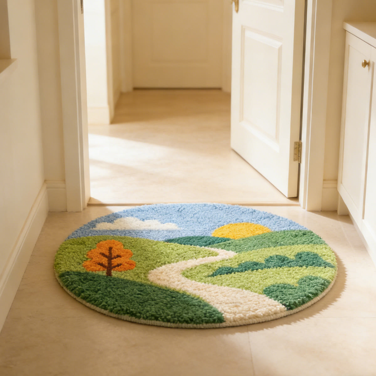 Rubbyoo Latch Hook Rug Kit - Country Road | Handmade Landscape Craft | Perfect Gift For Decoration - image 5