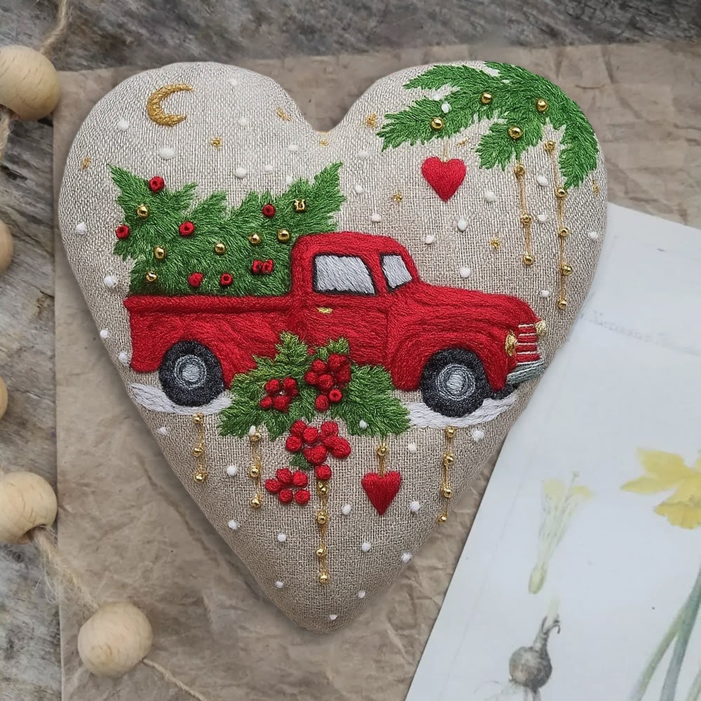 Rubbyoo Heart Embroidery Kit - Christmas Truck | Diy Christmas Stitch | Perfect Handmade Gift  - image 8